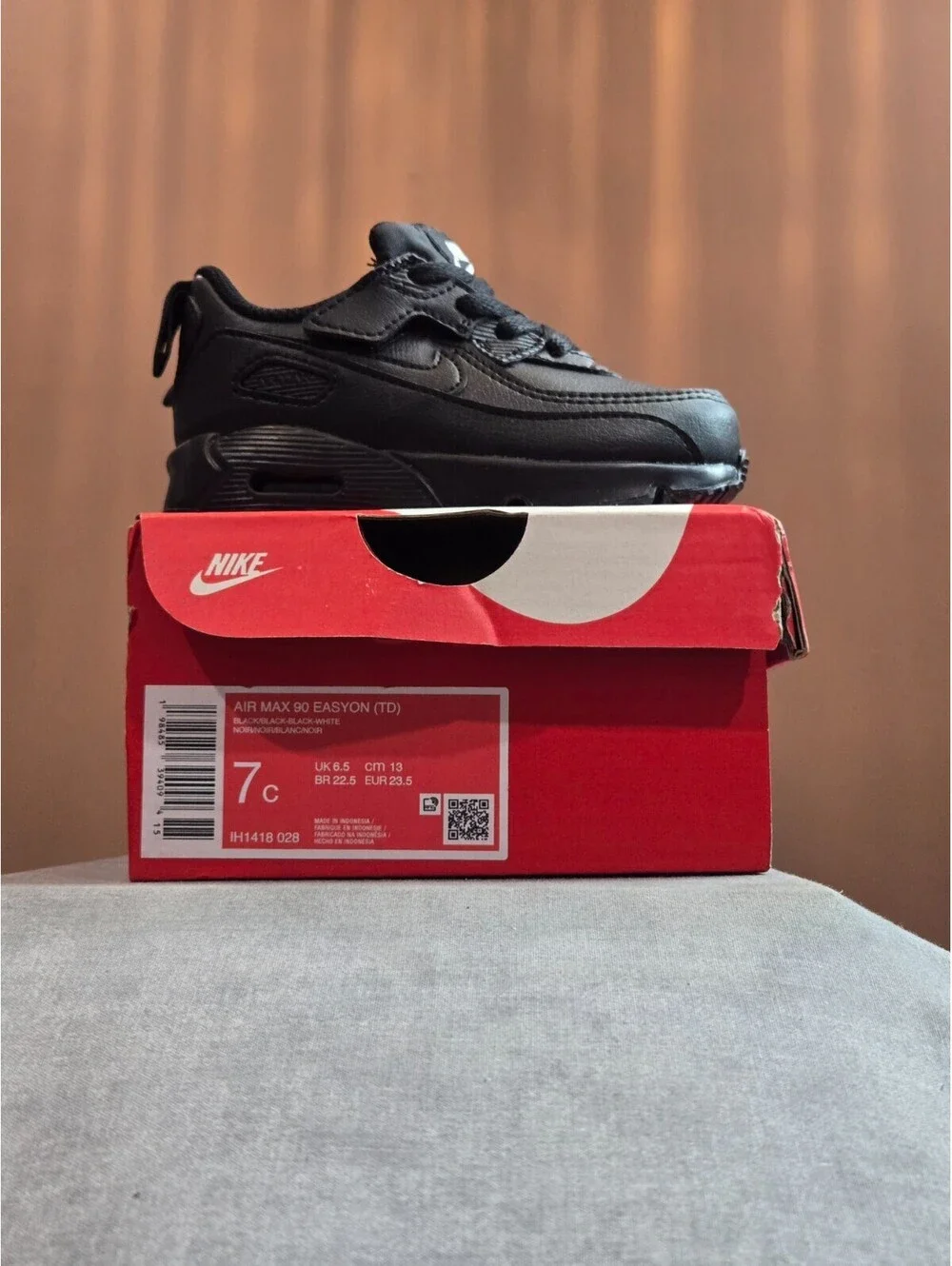 Nike Air Max 90 EasyOn - Triple Black (IH1418-028) Toddler Size 7C BRAND NEW